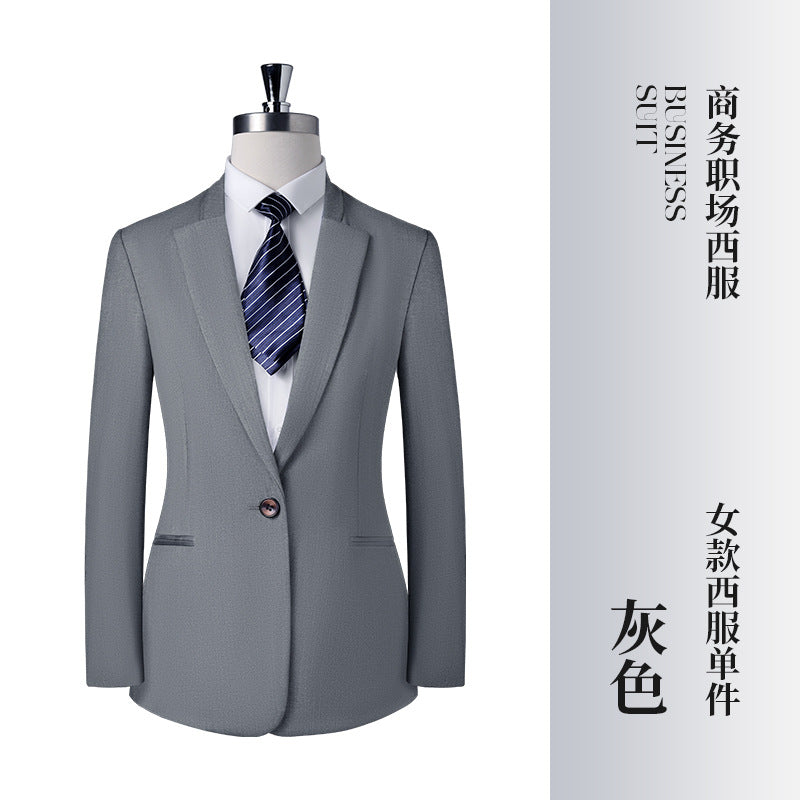 Gray Business Attire for Men and Women, Autumn and Winter Slim Business Bamboo Pattern Suit, Women's Trousers and Vest