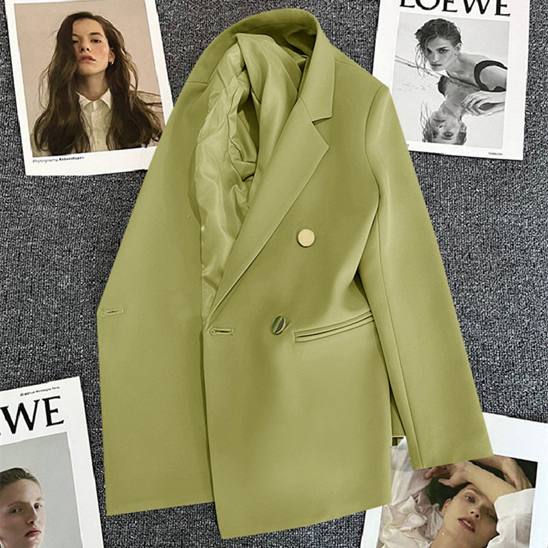 Green Small Blazer for Women 2025 Spring New Style Slimming Internet Celebrity Street Top Trendy Women