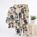 Pajamas Women's Summer Slub Cotton Internet Popular Korean Style Home Clothes Loose Casual Cropped Sleeve Trousers Simple Home Clothes
