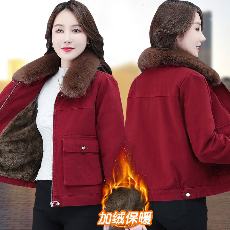 Small Age-reducing New Short Cardigan Jacket Women's 2022 New Cotton-padded Coat Cotton-padded Jacket Plus Velvet Thickened Women's Winter Clothes