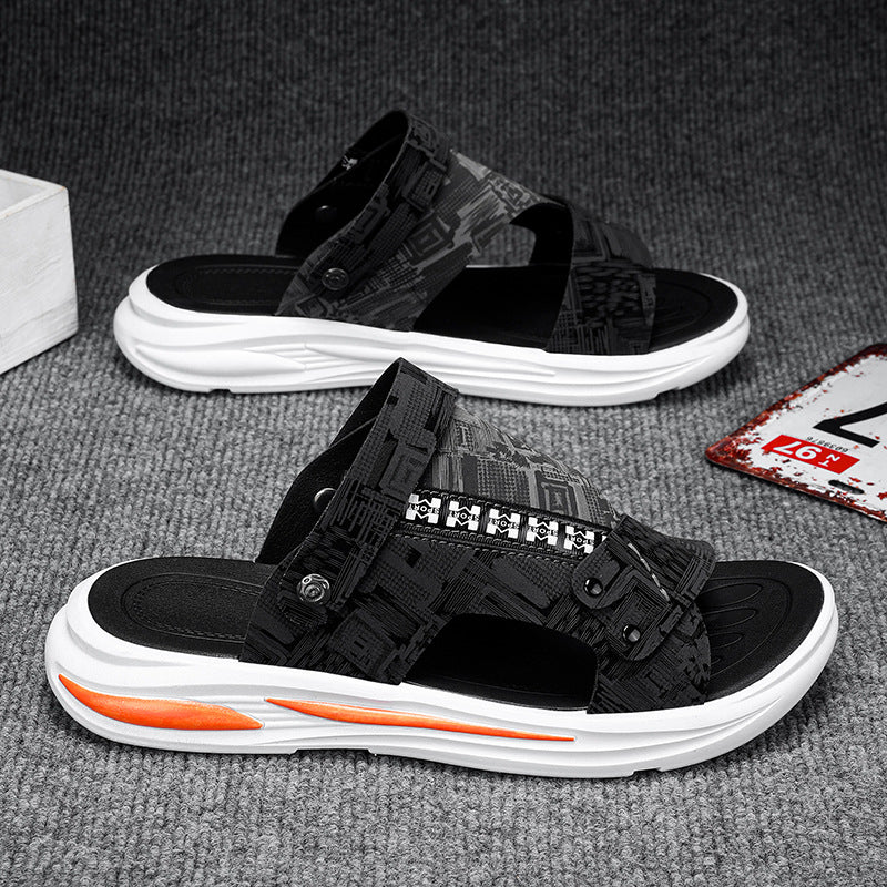Sandals Spring New Versatile Driving Casual Student Sandals Men's Outdoor Trendy Wear-Resistant Sports Men's Slippers