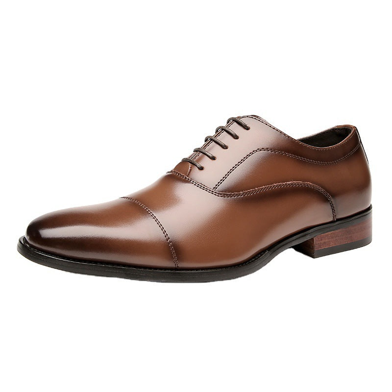 Japanese Style 2026 New Model Genuine Leather Business Shoes for Men, Three-Strap Formal Shoes, Pointed Toe Office Wedding Oxford Shoes with Wooden Sole