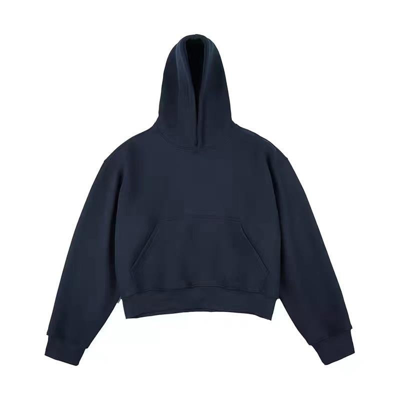 Short Chinese Cotton Composite Silver Fox Velvet Hoodie CLEANFIT Couple's Hoodie Custom Embroidered LOGO