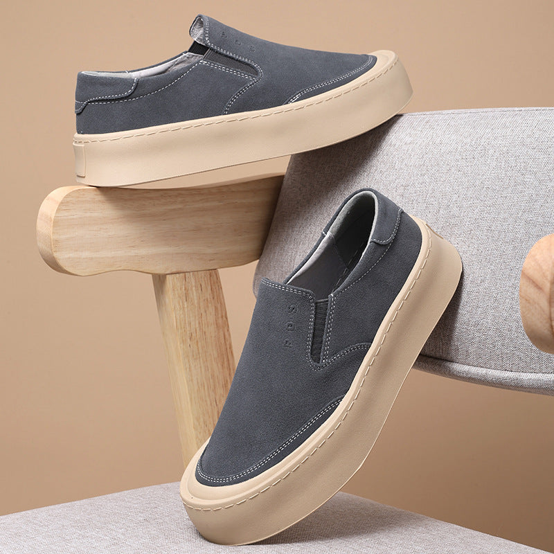 Lightweight and Comfortable Thick-Soled Men's Shoes Spring New Slip-On Loafers Men's Suede Casual Sneakers Dropshipping