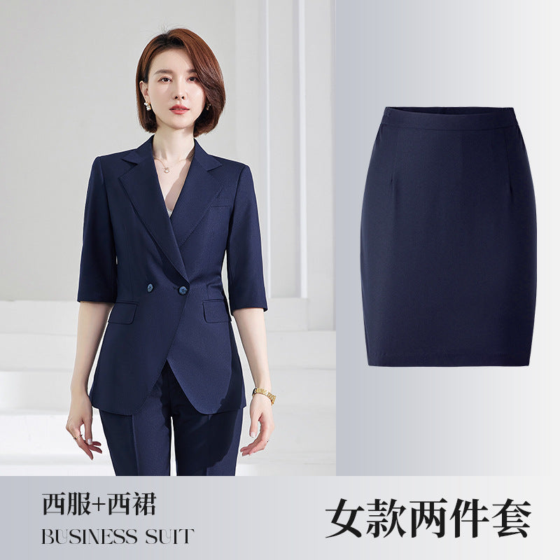 Women's Mid-sleeve suit Korean-style slim-fit professional formal wear business workwear uniform property administrative work clothes