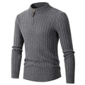 2023 Amazon foreign trade autumn and winter new men's long-sleeved twist half turtleneck zipper sweater sweater top