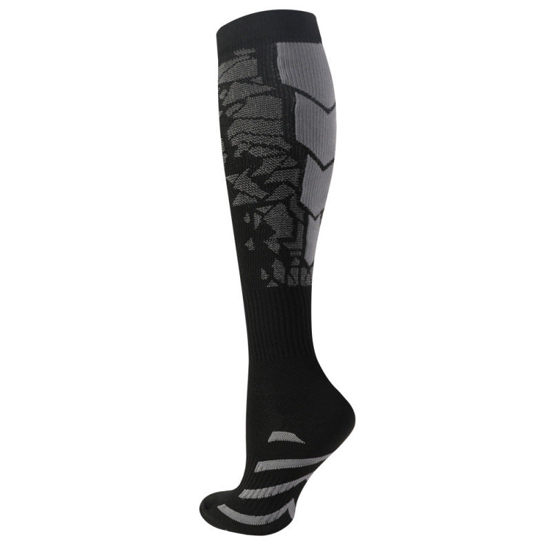 Cross-Border Amazon Fitness Compression Socks Breathable Sweat-Absorbent Mid-Calf Sports Cycling Elastic Non-Slip Sports Socks Special Socks