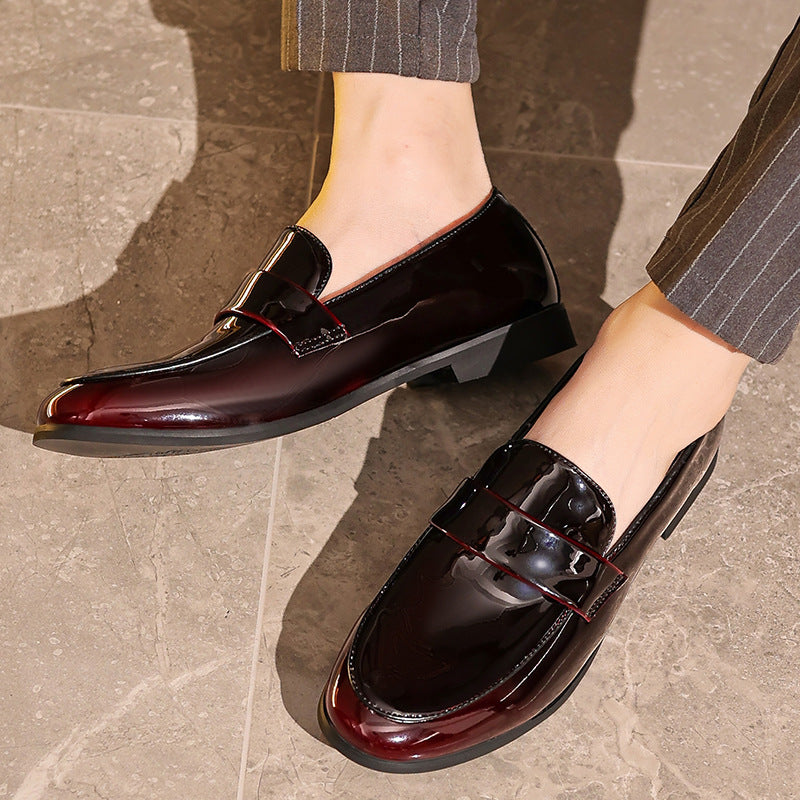 Men's Shoes, New Spring Leather Shoes, Business Men's Loafers, High-End Formal Leather Shoes, Men's Slip-On Black Wedding Shoes