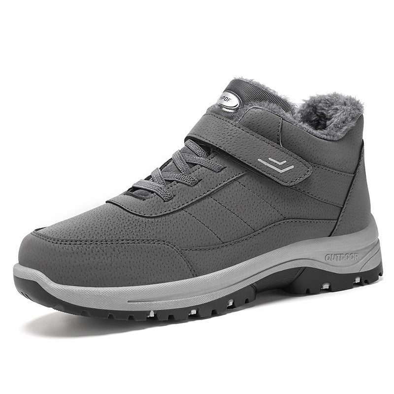 Men's Winter New Cotton Shoes for Middle-Aged and Elderly Men and Women, Large Size Cotton Boots with Velvet and Thickened Outdoor Sports Snow Boots