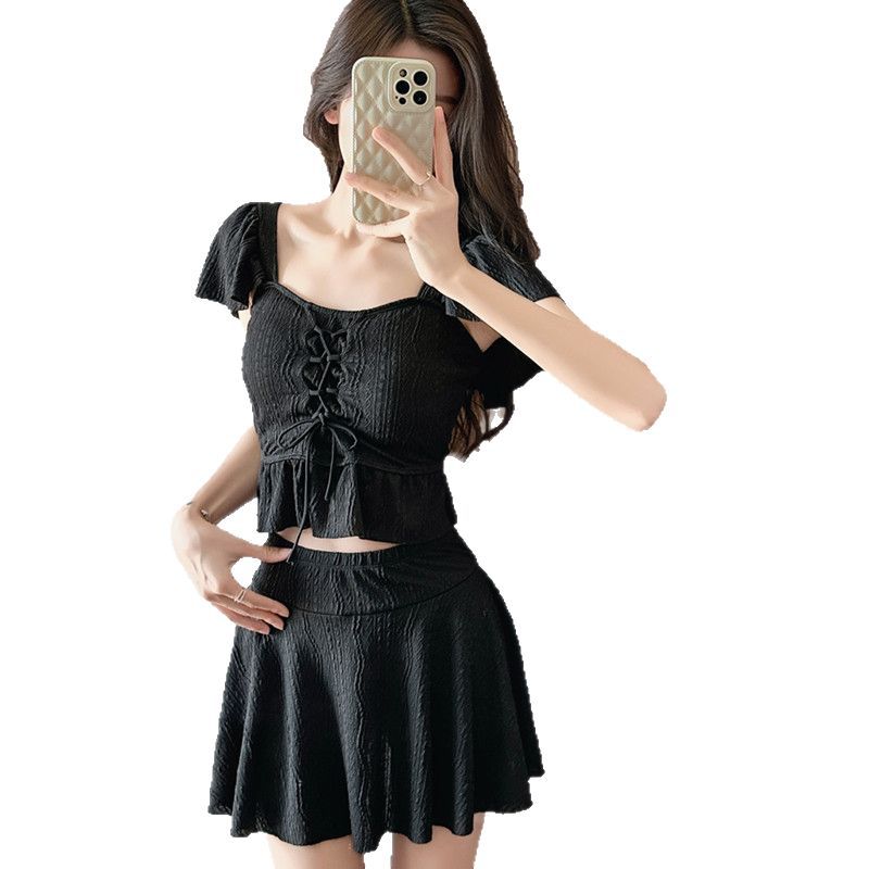 2026 New Summer Swimsuit for Women, Two-Piece Skirt Style with Shorts, Fresh and Youthful, Suitable for Students, Swimwear for Hot Springs