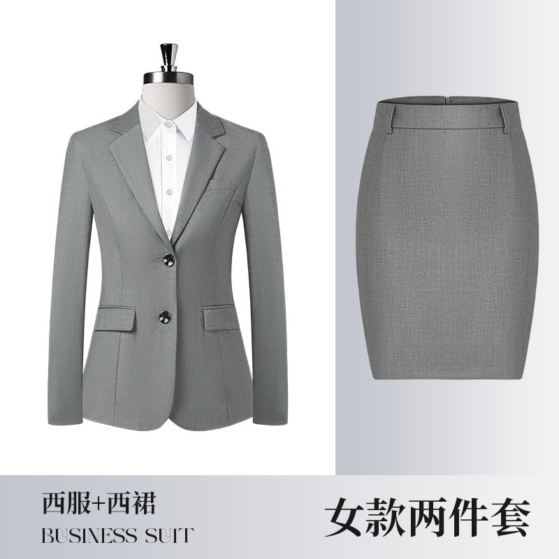 Four Seasons Serge Suit Business Suit for Men and Women Autumn Slim-fit Business Suit Women's Pants Vest Dress
