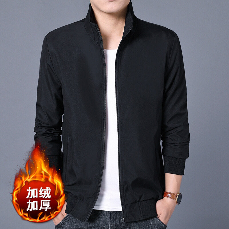 2024 New fleece-lined jacket men's coat fleece-lined thickened stand collar jacket 1918 jacket men