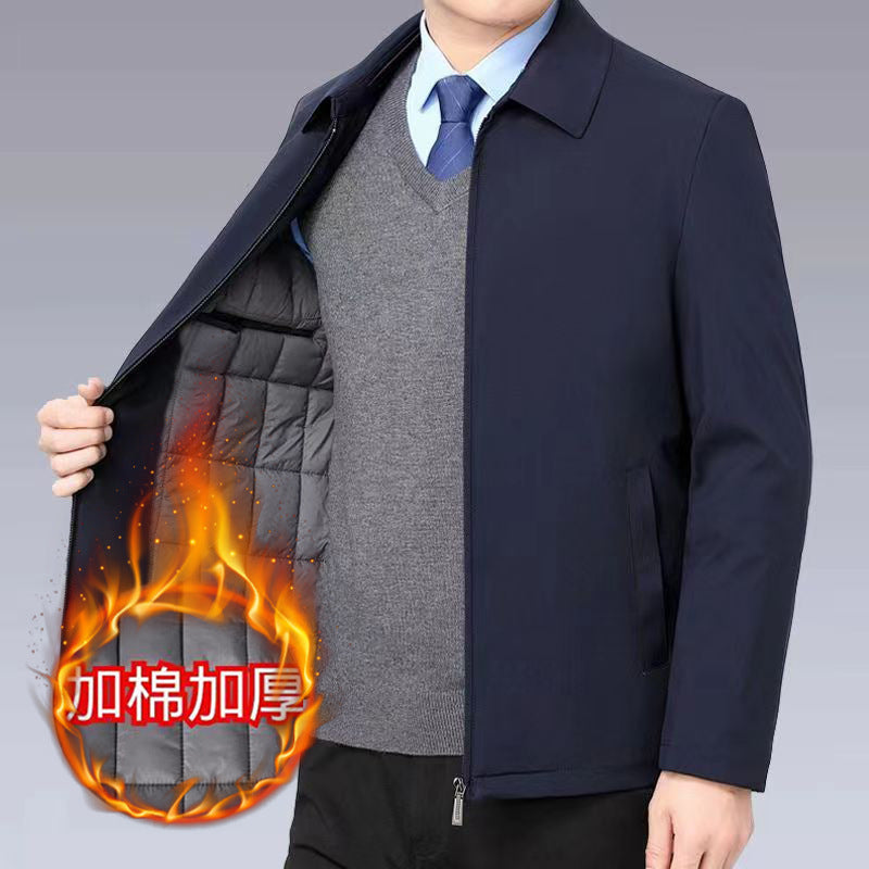 Manufacturer Wholesale Middle-Aged and Elderly Dad Jackets Men's Spring and Autumn Middle-Aged High-End Executive Jackets Button Casual Tops