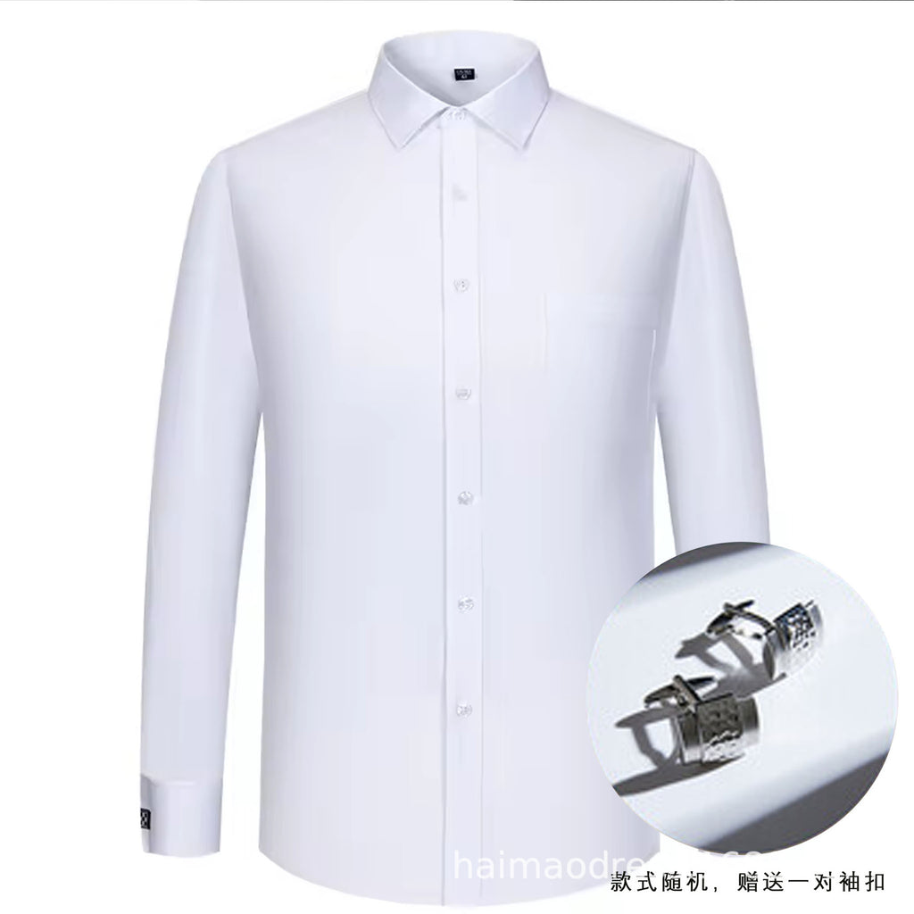 Cross-border Shirt Men's Casual Spring and Summer ebay Business Men's French Cufflinks plus size Men's Shirt