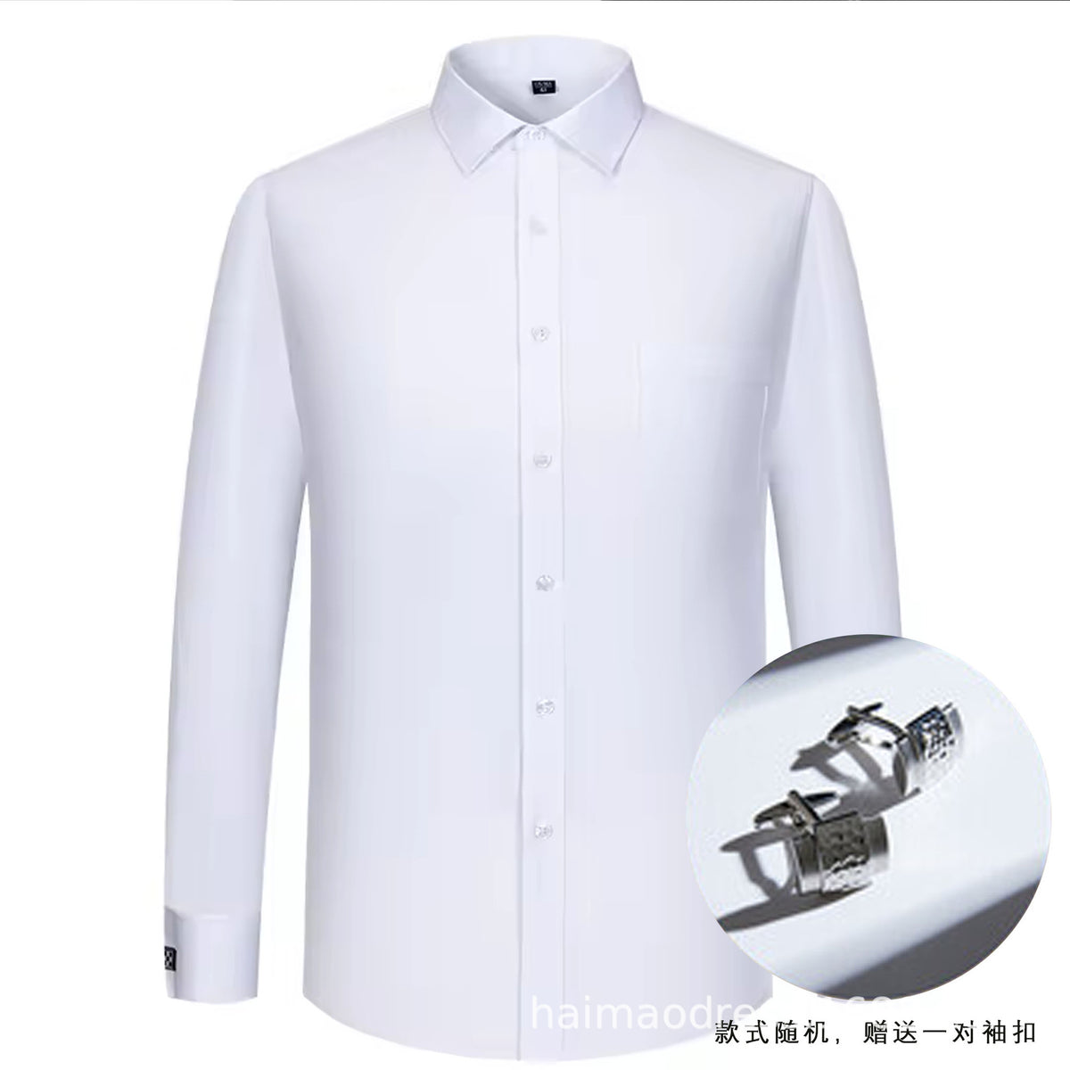 Cross-border Shirt Men's Casual Spring and Summer ebay Business Men's French Cufflinks plus size Men's Shirt
