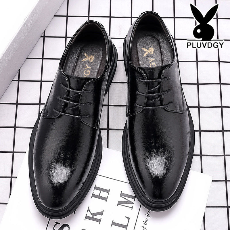 [Real soft leather] men's lace-up business formal wear high-end soft soft leather men's shoes high non-slip wear-resistant casual leather shoes
