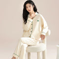 Women's pajamas 2024 new spring and autumn long-sleeved outerwear plus size homewear color suit