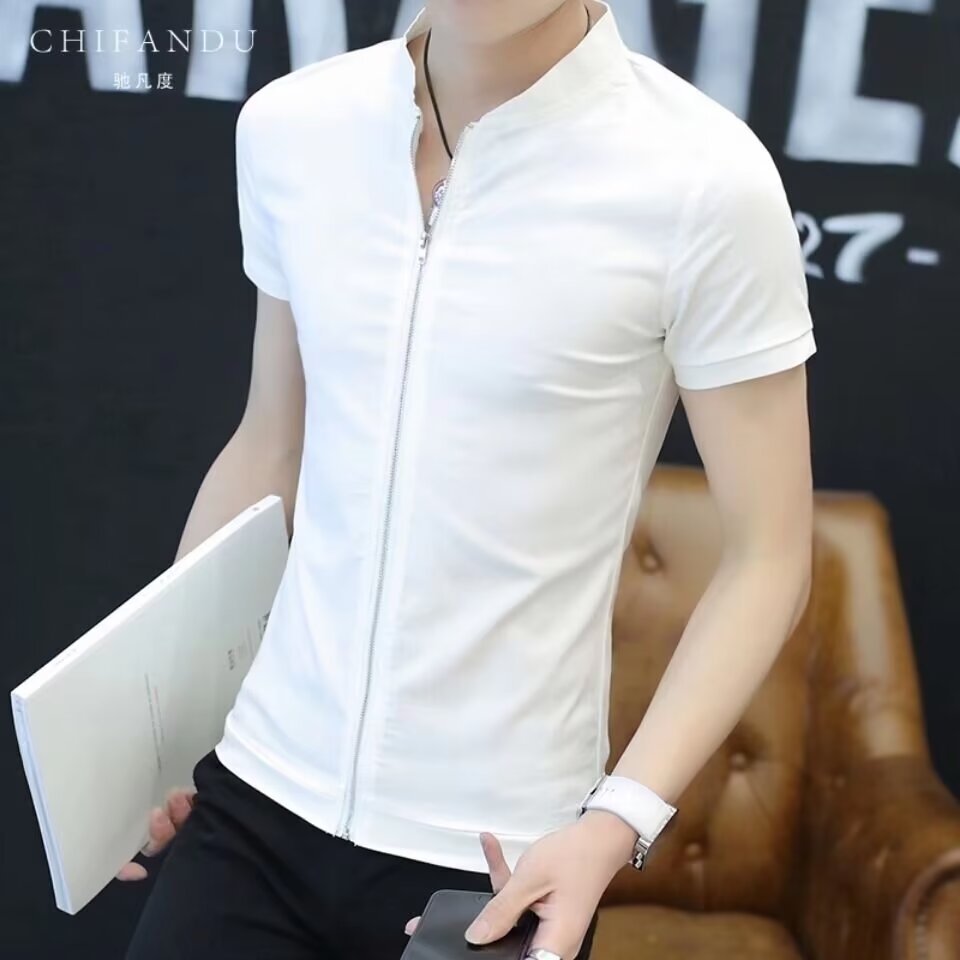 Men's Sweater Spring and Autumn plus size Loose Vertical Collar Sports Casual Cardigan Young and Middle-aged Jacket Coat Men