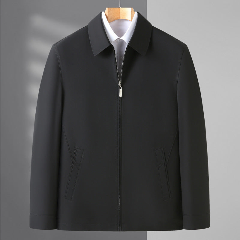 Jacket Coat Men's Autumn New Business Casual Loose Lap Upper Clothes for Middle-aged and Elderly Dad Men's Jacket