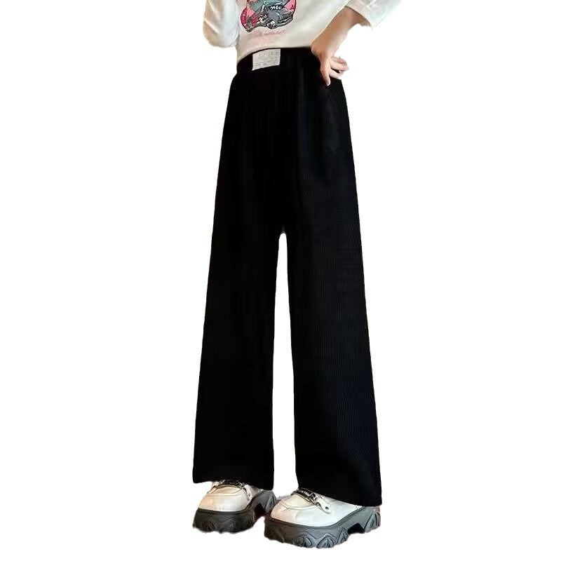 Corduroy Spring and Autumn Pants Boys and Girls Loose All-match Trendy Leg-toe Casual Sports Pants Fashion Children's Wear