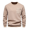 Autumn New Style Long-Sleeved Solid Color Sweatshirt Trendy Men's Loose Casual Versatile Round Neck Sweatshirt Men's Black