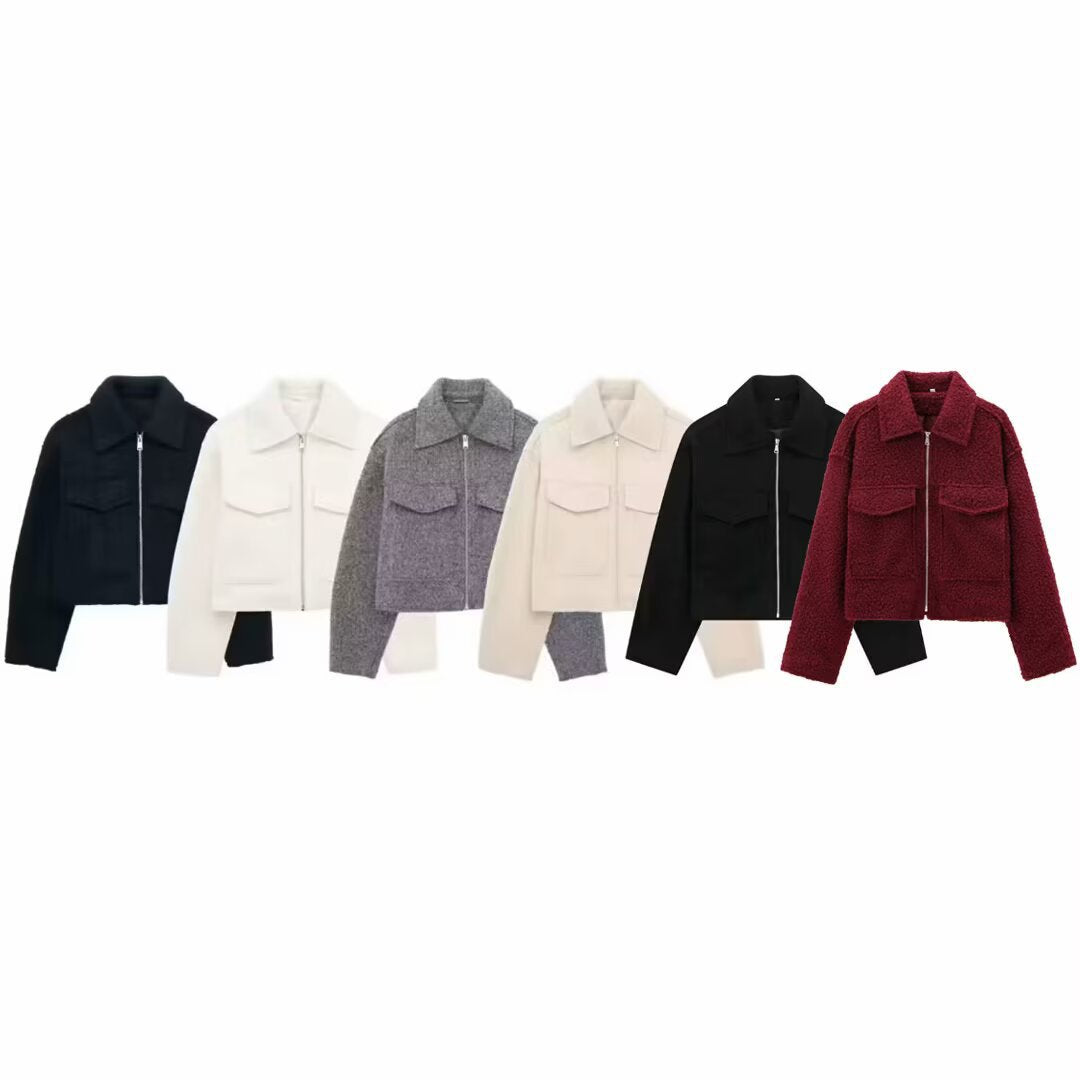 European and American Cross-Border 2025 Winter New Women's Street Fashion Gray Faux Fur Short Lapel Jacket Coat