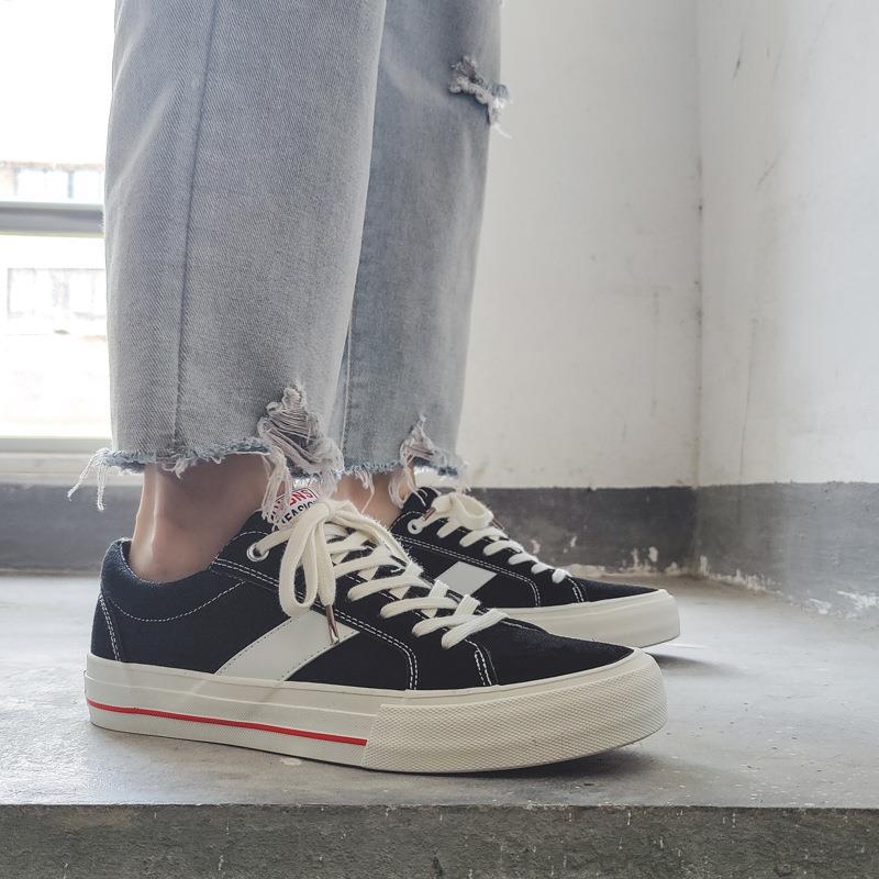 Autumn Retro Couple Sneakers New Breathable Canvas Shoes Men's Trendy Casual Shoes Men's Skateboard Shoes Men's - Clear