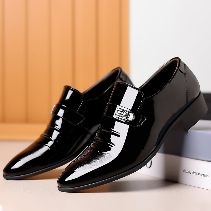 Men's Leather Shoes New Business Formal Casual Spring and Autumn Breathable Men's British Korean Style Pointed Toe Groom's Wedding Shoes