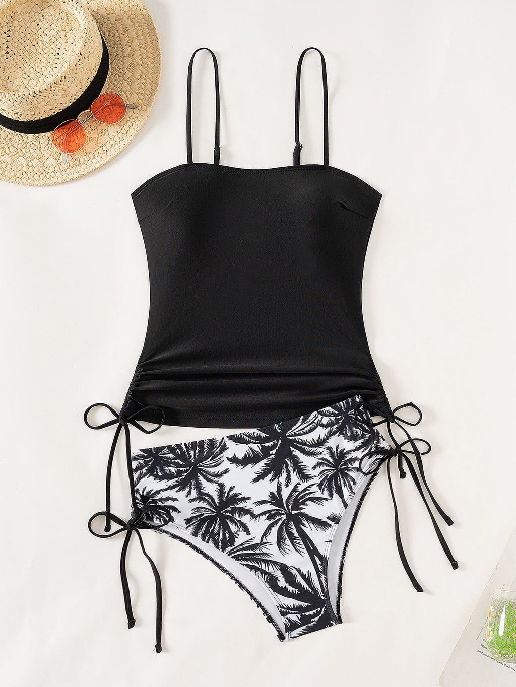 Billion Swimming 2024 New European and American Swimwear Printed High Elasticity Conservative Split Women's plus size Swimsuit Tankini