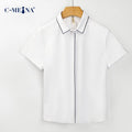 Summer New Women's Clothing, Women's Shirts, Short-Sleeved Shirts, Elegant Commuting Slim-Fit Fashion Professional Attire, Versatile for the Workplace