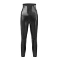 Cross-Border Tight-Fitting Butt-Lifting Leather Pants for European and American Women, Buttoned Body-Shaping Pants, Sexy Corset, High-Waisted Sports and Leisure