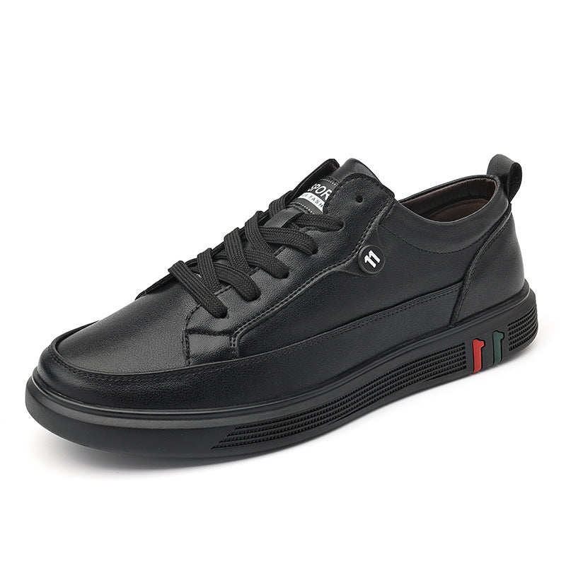 Men's Leather Shoes 2025 Autum Breathable Trbottomyy Soft-Soled Casual Shoes Men's Trbottomy Shoes Sports Versatile British Men's Sneakers