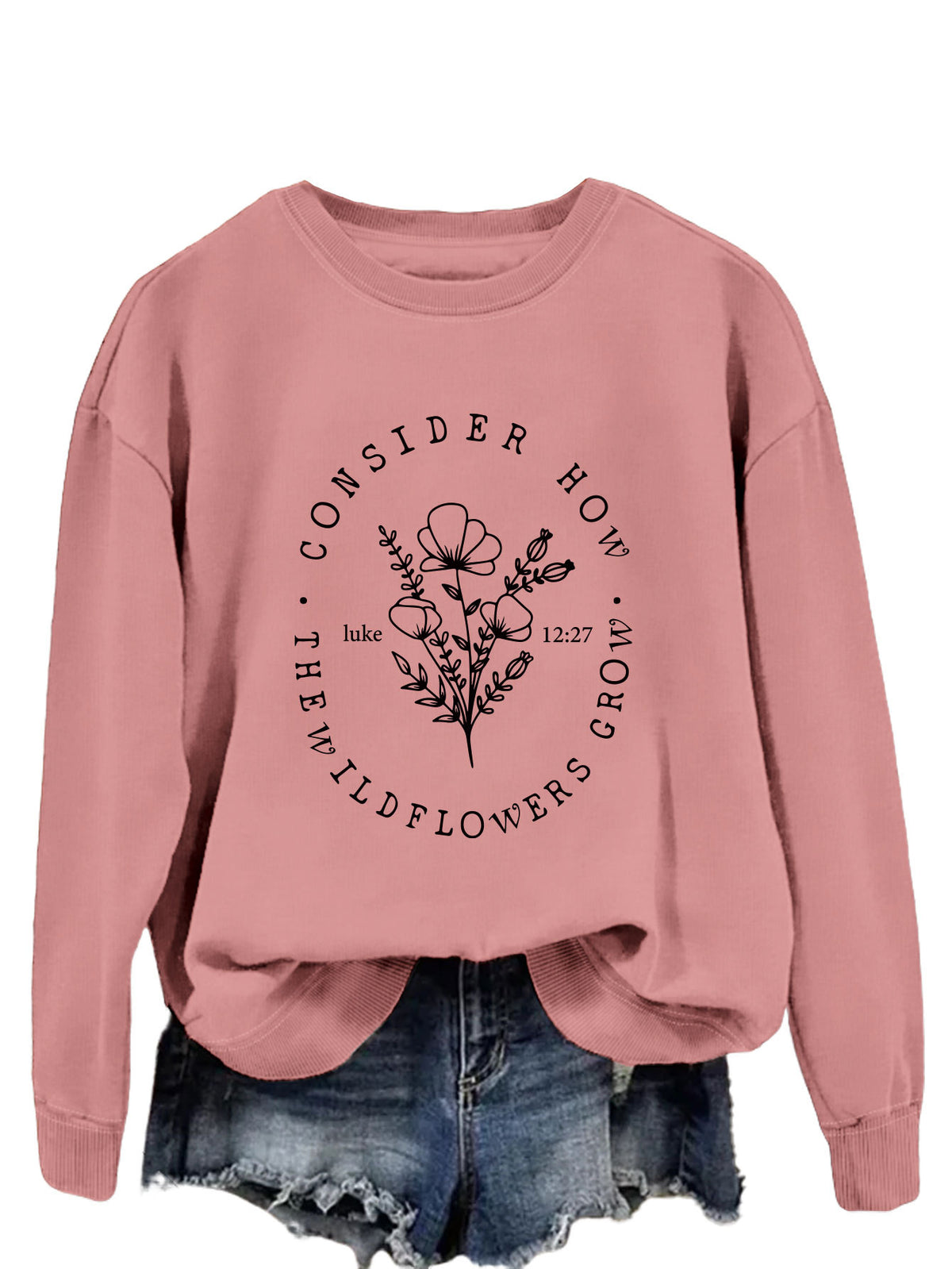 Amazon Fashion Top Consider How the Wildflowers Plaid Pullover Women's Sweatshirt New Style