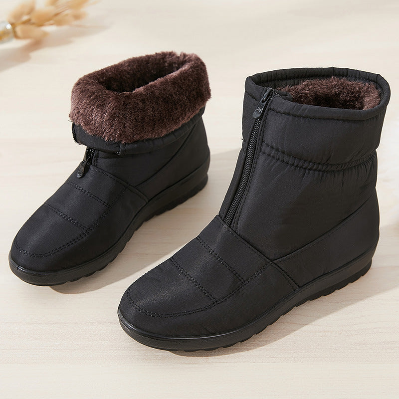 Women's Winter Snow Boots with Plush Lining, Waterproof Short Boots, Warm and Thickened, Cross-Border Women's Boots, Waterproof Large-Size Women's Shoes