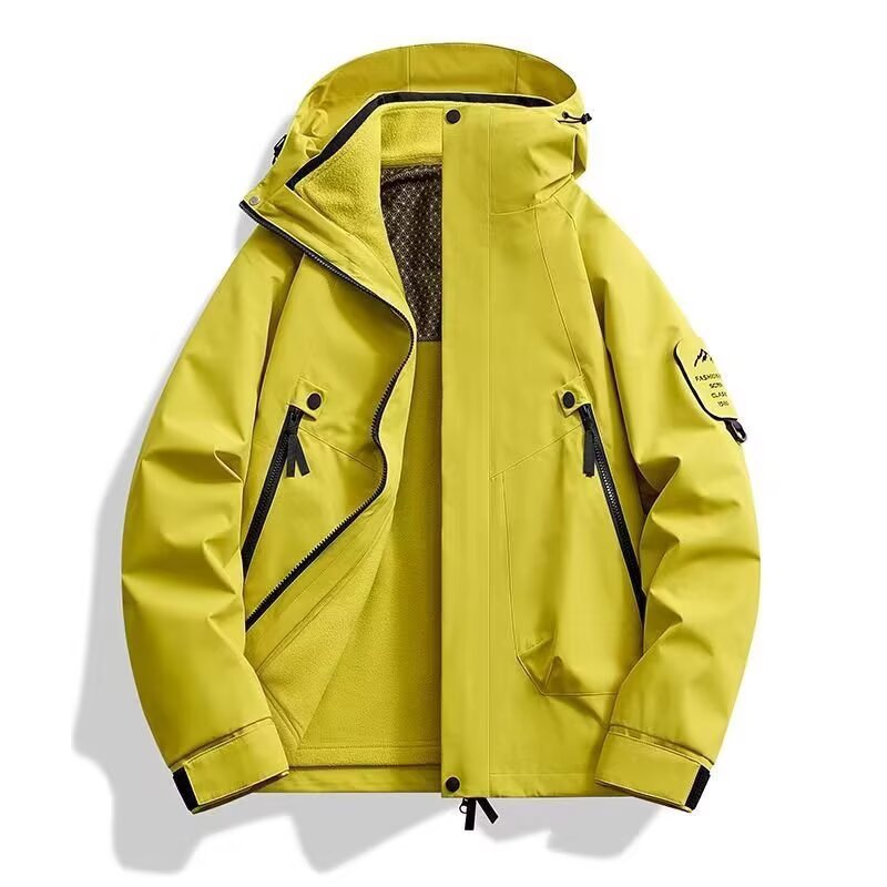 Outdoor Jackets for Men and Women, Spring & Fall Jackets, Fashionable Waterproof and Windproof Bright American Jackets, Hooded Mountaineering Jackets
