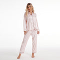 Ladypajamas Export Large Size Imitation Silk Thick Striped Long Pants Long-Sleeved Home Wear Pajamas Set Breathable
