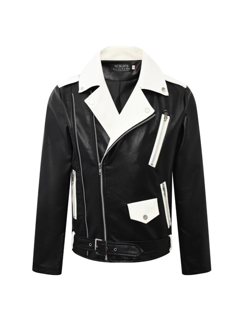 2025 Men's Tops Spring and Autumn Fashion Easiest for Match Leather Tops Men's Thin Men's Leather Tops Top Casual Tops