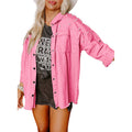 Trendy Winter New Versatile Jacket for Women European and American Fashion Design Beaded Lapel Denim Jacket for Women