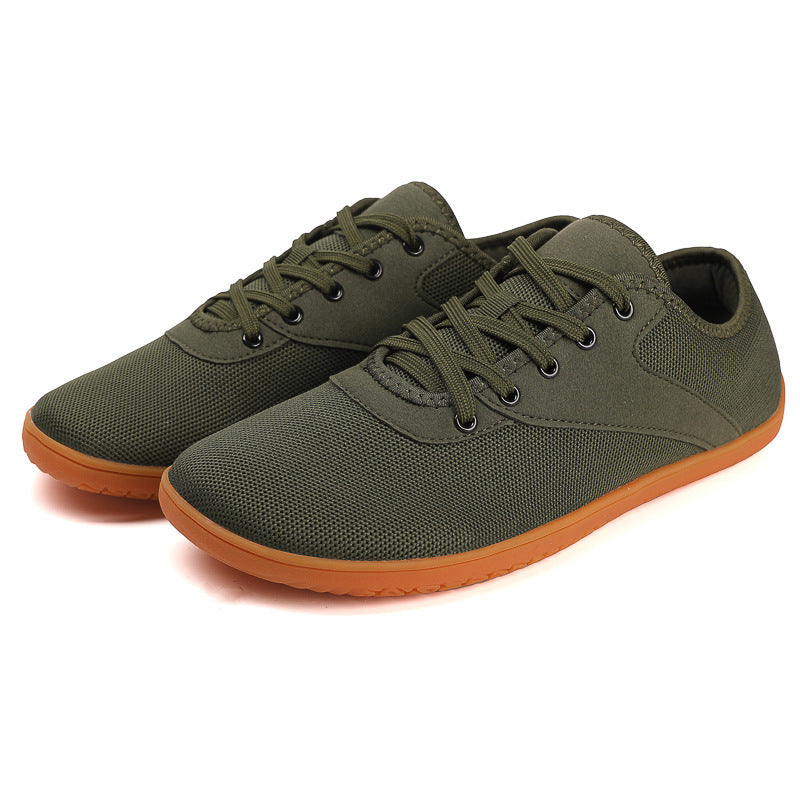 Factory Outlet Flying Woven Wide Shoe Last Barefoot Shoes Soft Sole Non-slip Indoor Fitness Shoes Couple Flat Foot Sports Casual Shoes