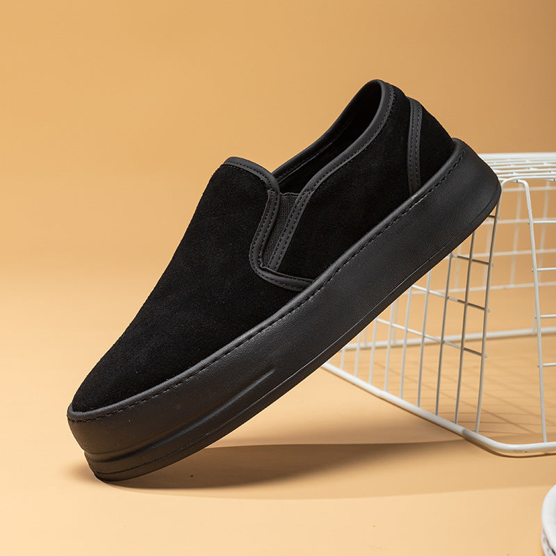 Autumn new men's slip-on platform loafers breathable casual shoes versatile lightweight loafers wholesale