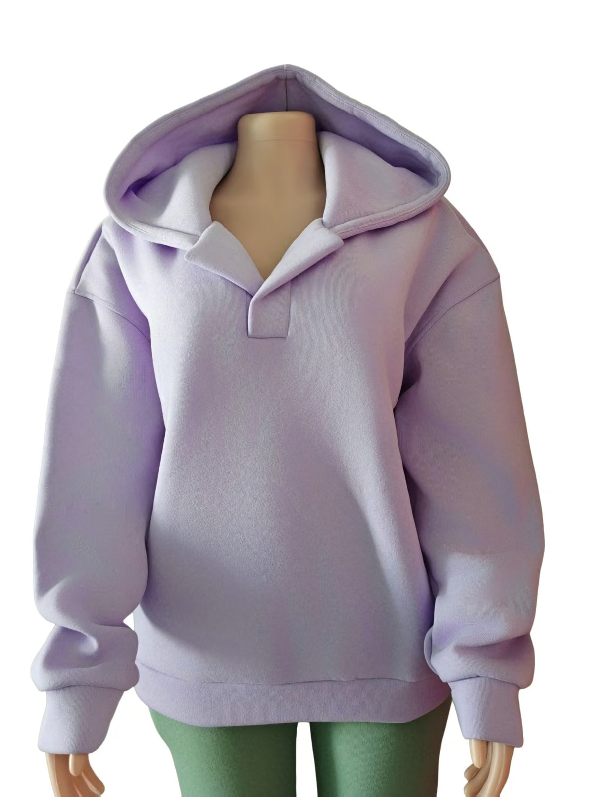 Cross-Border European and American Autumn and Winter Women's Sports Hoodies Long-Sleeved Hooded Solid Color Loose Large Size Fleece Sweatshirts Women's Tops