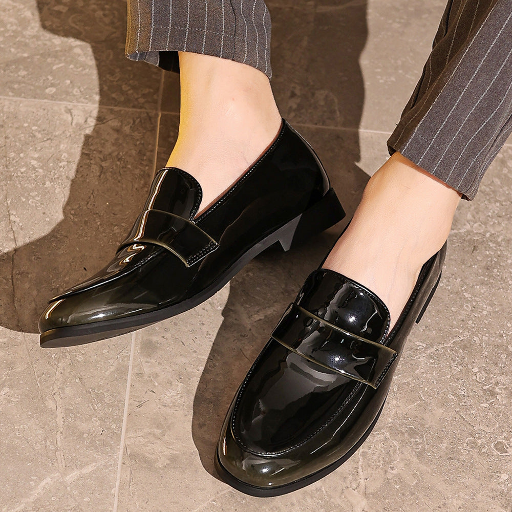 Men's Shoes, New Spring Leather Shoes, Business Men's Loafers, High-End Formal Leather Shoes, Men's Slip-On Black Wedding Shoes