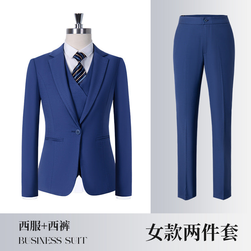 High-End Women's Suit Black Women's Suit Business Formal Gray Professional Women's Pants Suit Blue Haze Blue