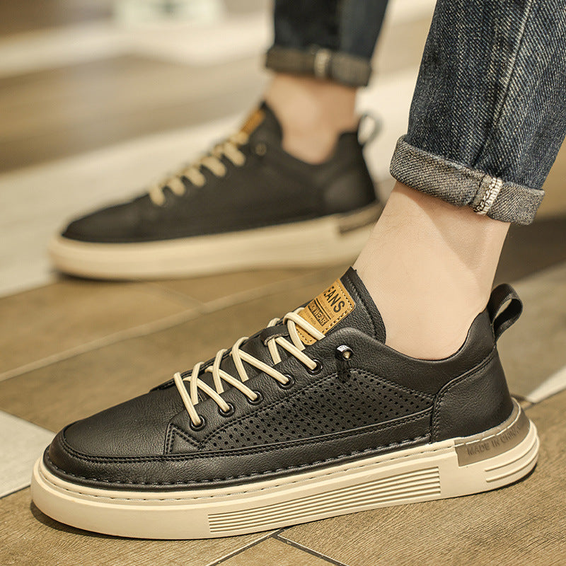 Men's Summer Breathable Versatile Korean Style Trendy Sneakers, Men's Mesh Thin Thick-Soled Non-Slip Casual Height-Increasing Shoes