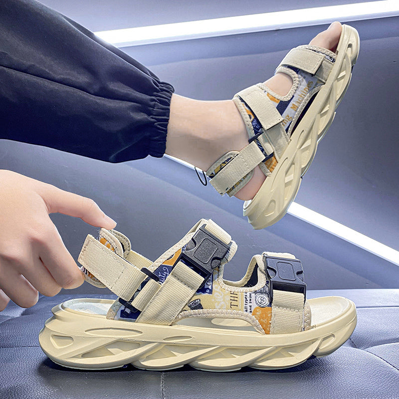 Sandals Men's 2024 New Summer Outer Wear Sports Casual Sandals and Slippers Men's Wear-resistant Driving Beach Shoes