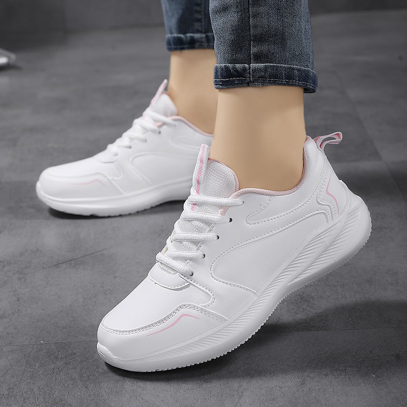 Quanzhou New Women's Fashionable Sports and Casual Shoes Outdoor Lightweight Non-Slip Soft Bottom Student Running Shoes White Shoes for Women