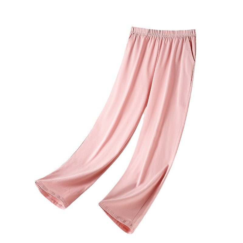 Women's Pajama Pants Spring and Autumn Pure Cotton Trousers Loose Anti-Mosquito Pants Large Size Straight Autumn and Winter Home Pants Wholesale
