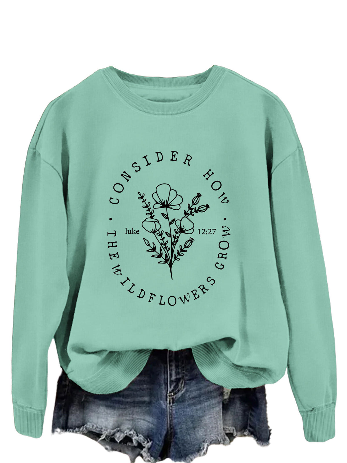 Amazon Fashion Top Consider How the Wildflowers Plaid Pullover Women's Sweatshirt New Style