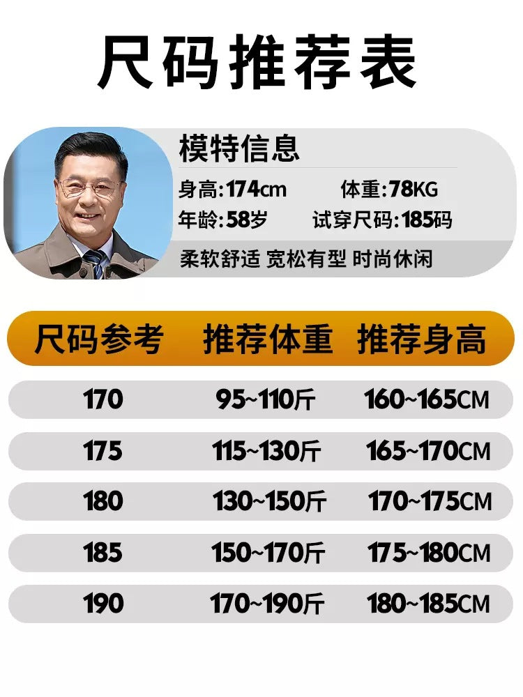 Autumn and Winter Coats for Middle-Aged Men, Dad's Clothing, Middle-Aged and Elderly Men's Autumn and Winter Executive Jackets, Thickened and Warm Men's Wear