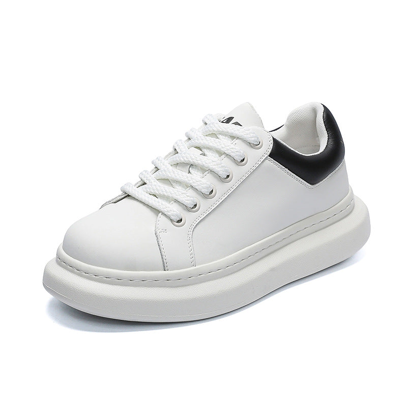 Men's Height-Increasing Casual Shoes Versatile Sports Platform Sneakers Thick-Soled Trendy Men's Shoes Simple White Shoes for Spring and Summer